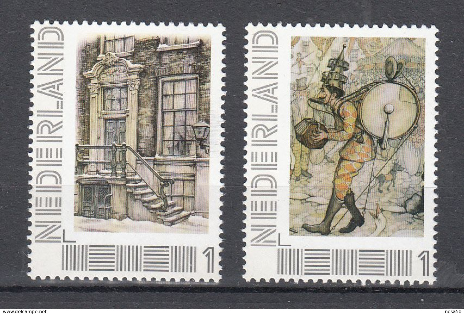 Nederland Persoonlijke Zegels: Wereld Van Anton Pieck:  Amsterdam + Met De Muziek Mee - Unused Stamps