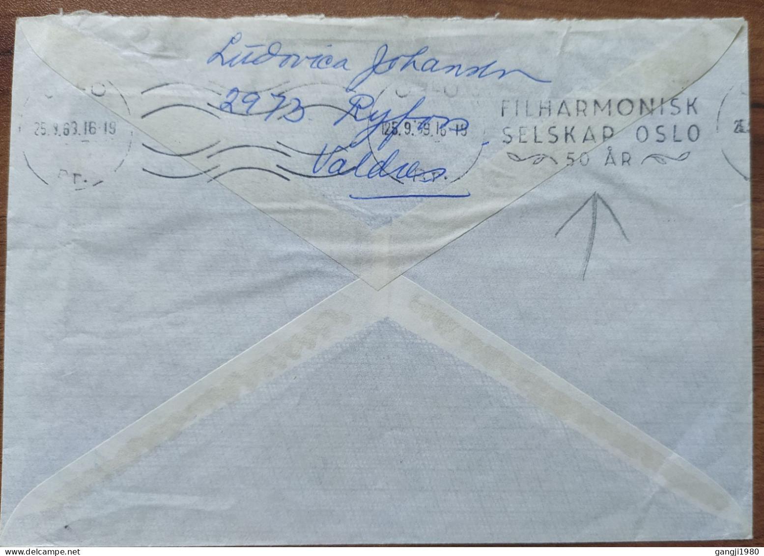 NORWAY 1969, COVER USED, M/S SAGAFJORD, NEW YORK - OSLO, POSTED ON BOARD, FLAG PICTURE, SLOGAN PHILHARMONIC SOCIETY, FIL - Autres & Non Classés