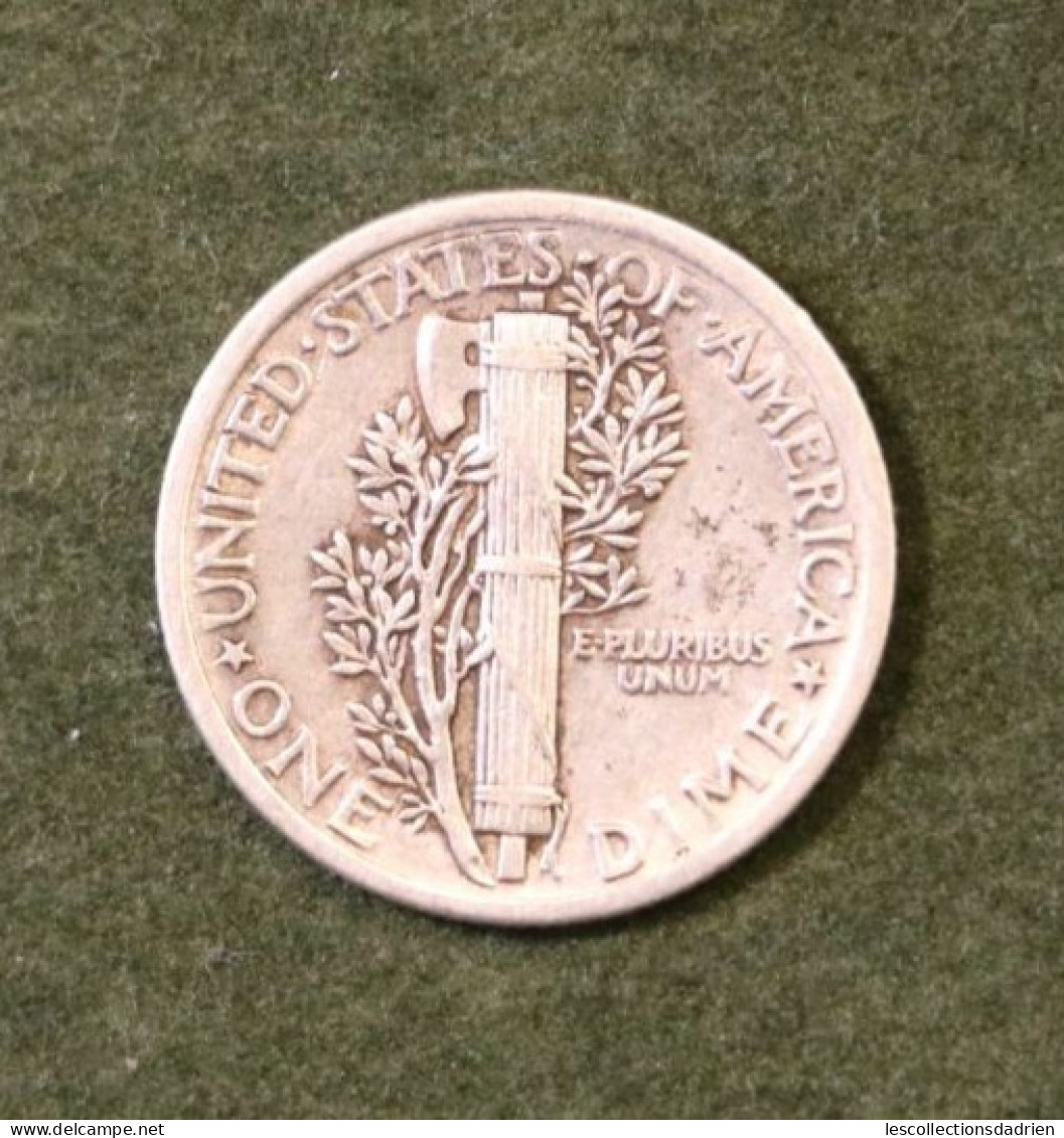 Pièce En Argent Etats-Unis 10 Cents 1917 En Très Bon état  - US Silver Coin Mercury Dime - 1916-1945: Mercury (kwik)