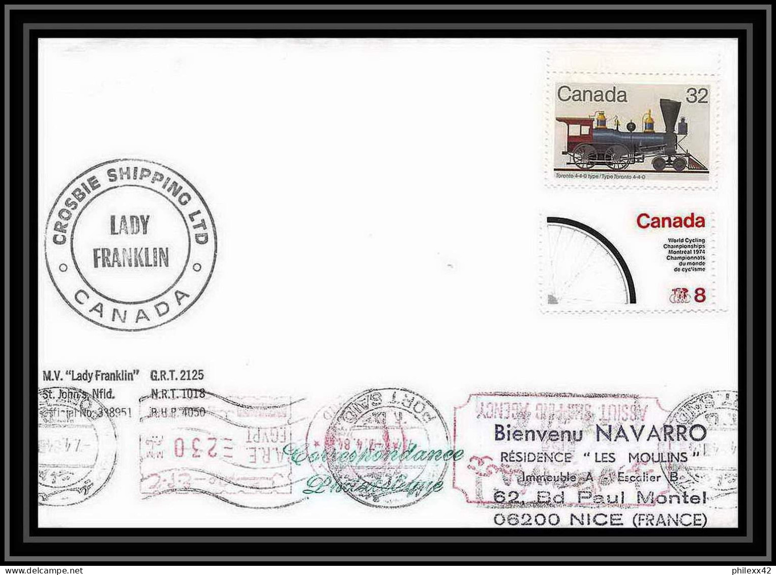 1953 Antarctic Canada Lettre (cover) Crosbie Shipping 27/4/1984  - Scientific Stations & Arctic Drifting Stations