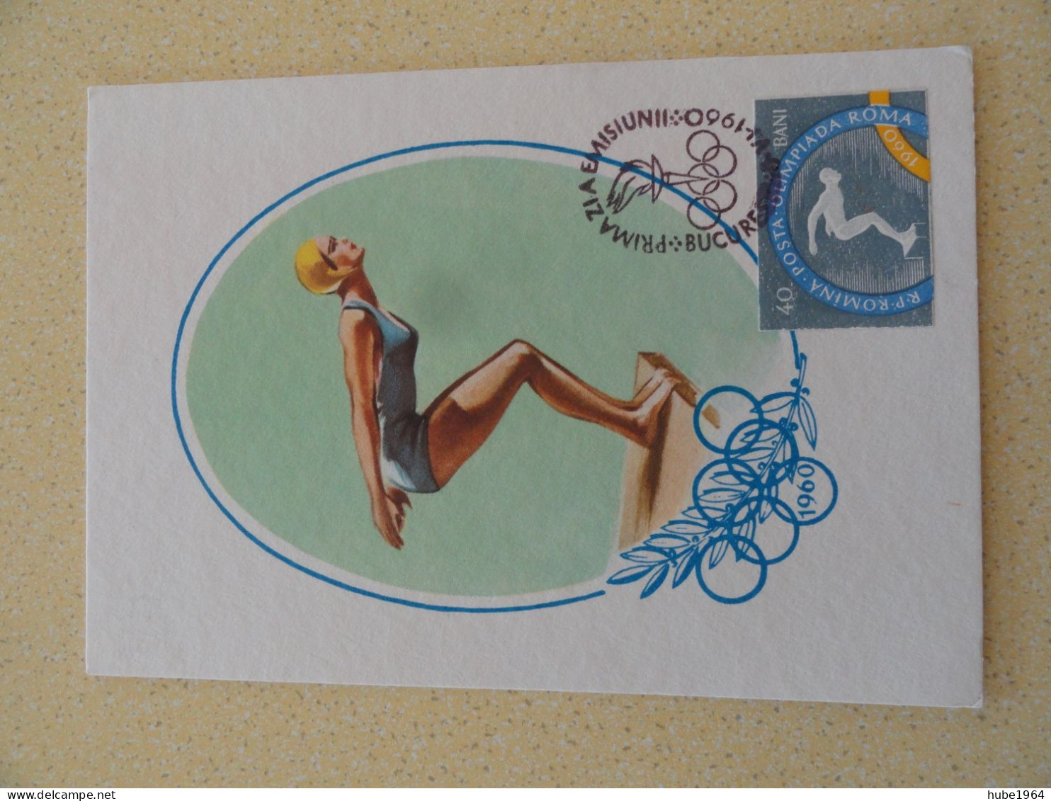 CARTE MAXIMUM CARD NATATION JEUX OLYMPIQUES 1960 - Schwimmen