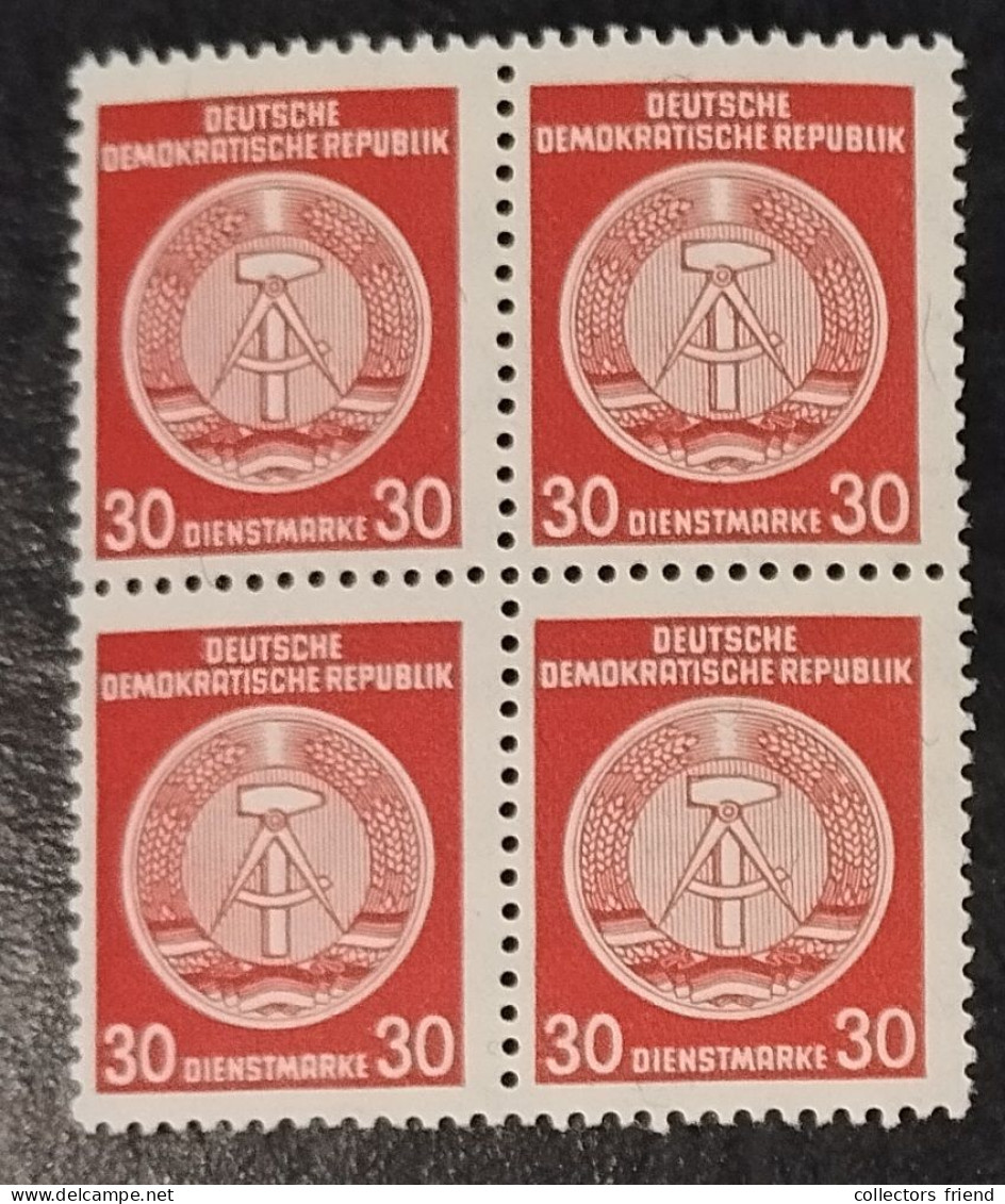 GDR DDR - 35 Y + 37 Y + 38 Y - 3 Verschiedene Dienstmarken Im 4er-Block - MNH** - Ungebraucht