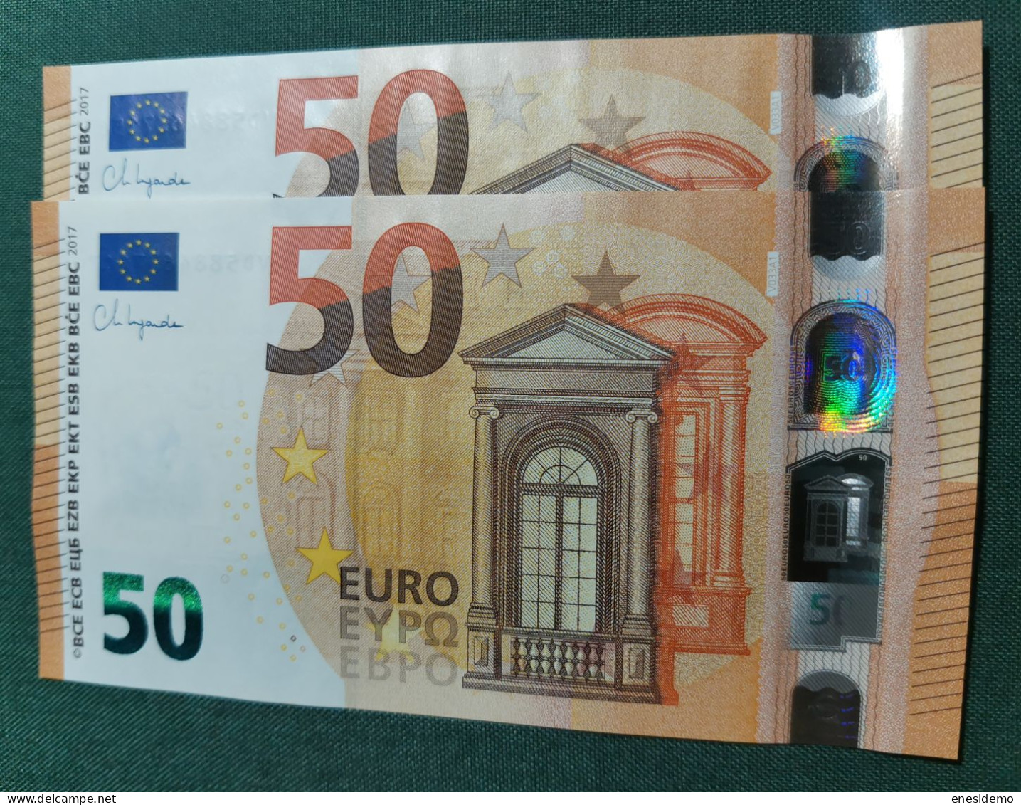 50 EURO SPAIN 2017 LAGARDE V033A1 VD CORRELATIVE COUPLE SC FDS UNCIRCULATED PERFECT - 50 Euro