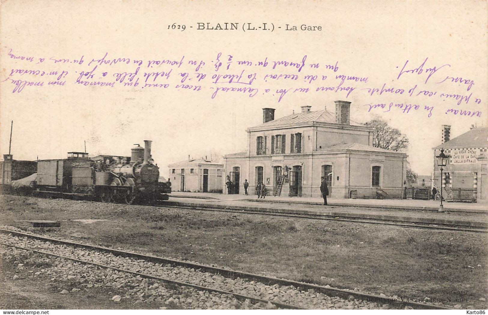 Blain * Intérieur De La Gare * Arrivée Du Train * Locomotive * Ligne Chemin De Fer - Blain