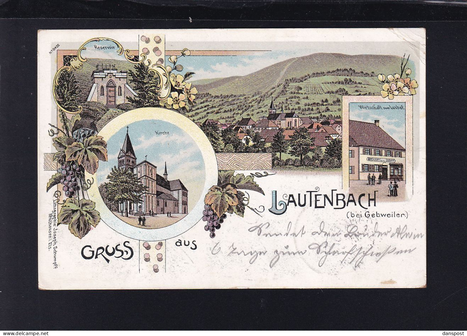 Frankreich France Litho Lautenbach Gebweiler Guebwiler 1901 - Elsass
