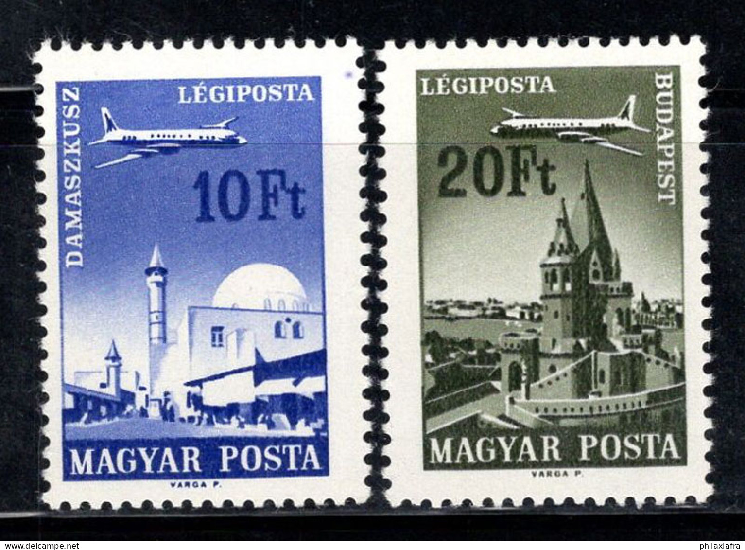 Hongrie 1965 Mi. 2315A-2316A Neuf ** 100% Poste Aérienne Ville, Avion - Unused Stamps