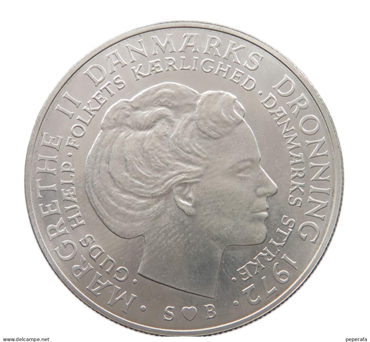 DANMARK 1972, DINAMARCA, DENMARK, 10 Kroner FREDERIK IX, MARGRETHE II, SILVER / PLATA - Dänemark