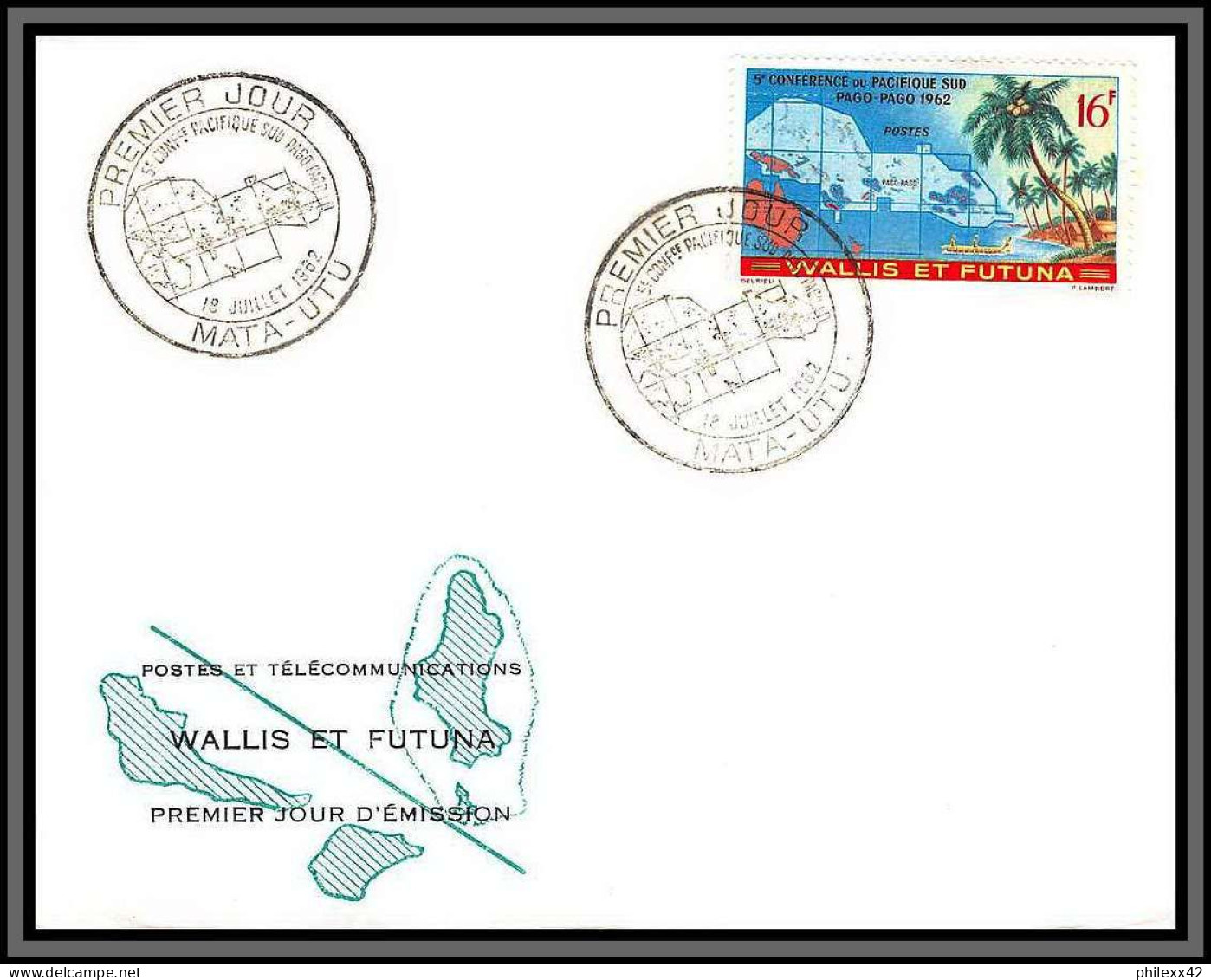 10084 5ème Conférence Pacifique Sud 18/7/1962 Lettre Cover Wallis Et Futuna Colonies  - FDC