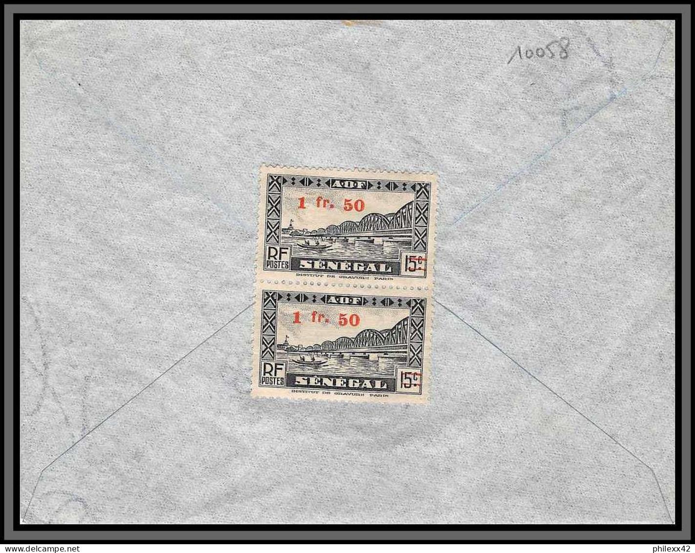10058 Lettre Cover Sénégal 1945 Pour Toulouse Afrique Occidentale AOF Colonies Par Avion - Briefe U. Dokumente