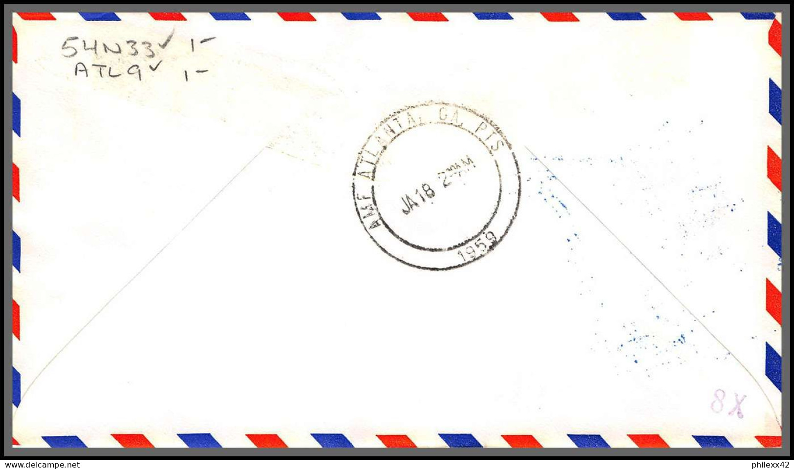 12330 am 14 extension lot de 6 tampa jacksonville miami orlando janvier 1959 premier vol first flight lettre airmail