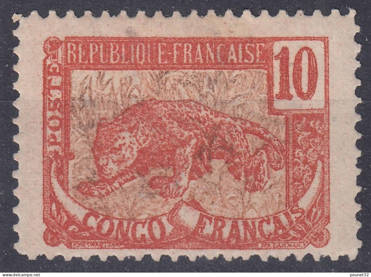 CONGO N° 31c ERREUR DE COULEUR BRIQUE & MARRON NEUF * GOMME CHARNIERE - SIGNE CALVES - COTE 400 € - Nuevos