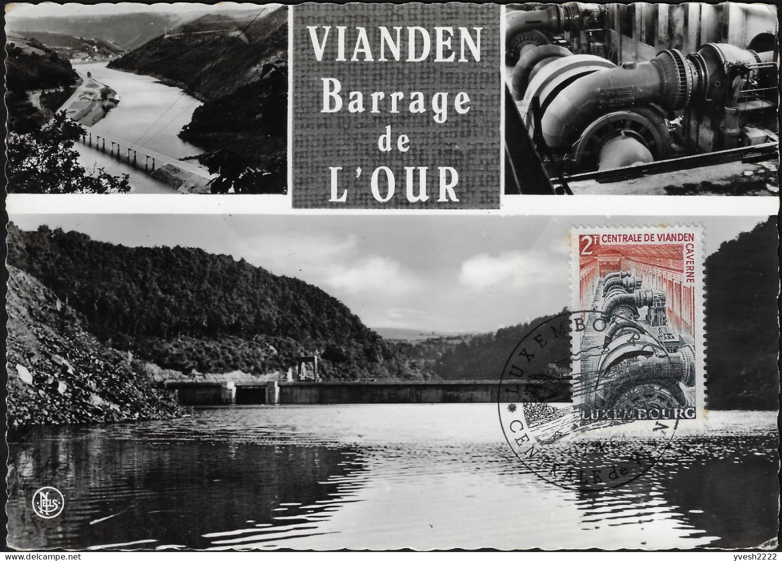 Luxembourg 1964 Y&T 644 Et 645 Sur 2 Cartes Maxima. Barrage De L'Our à Vianden - Eau