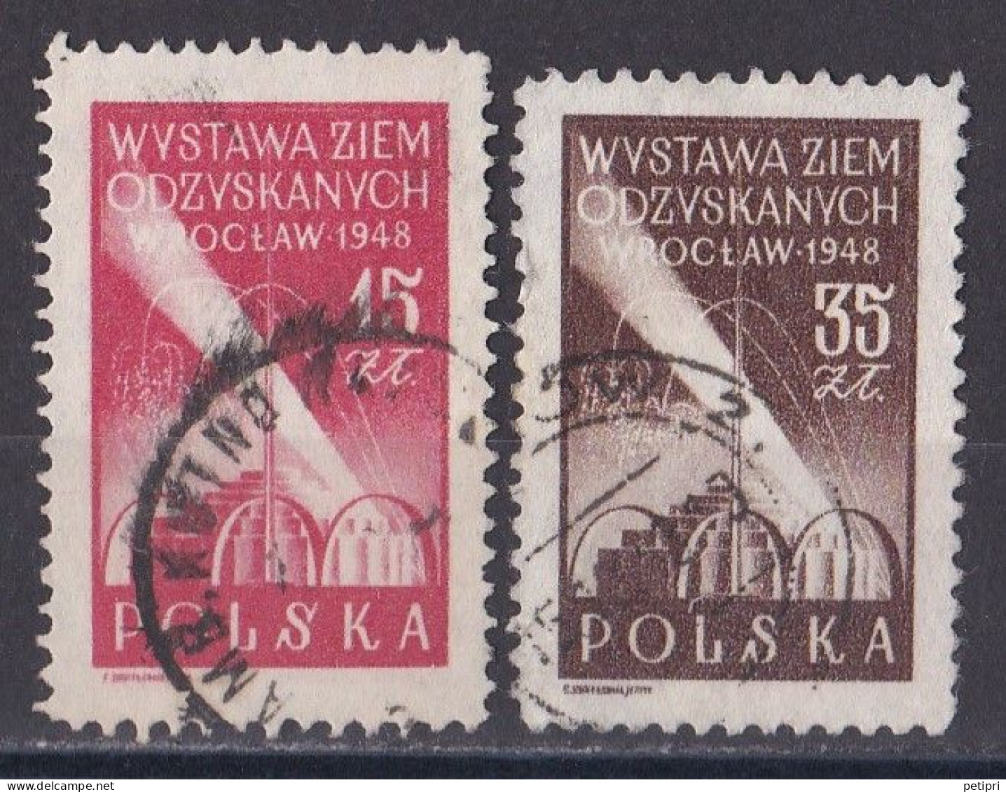 Pologne - République 1944 - 1960   Y & T N °  522  Et  524  Oblitérés - Usados