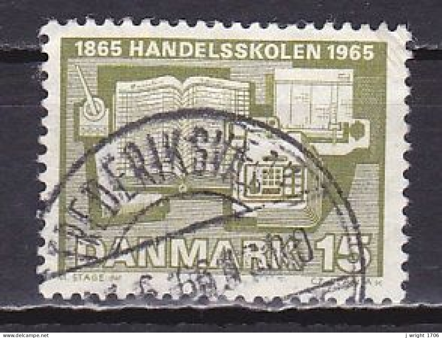 Denmark, 1965, Commercial School Centenary, 15ø, USED - Gebraucht