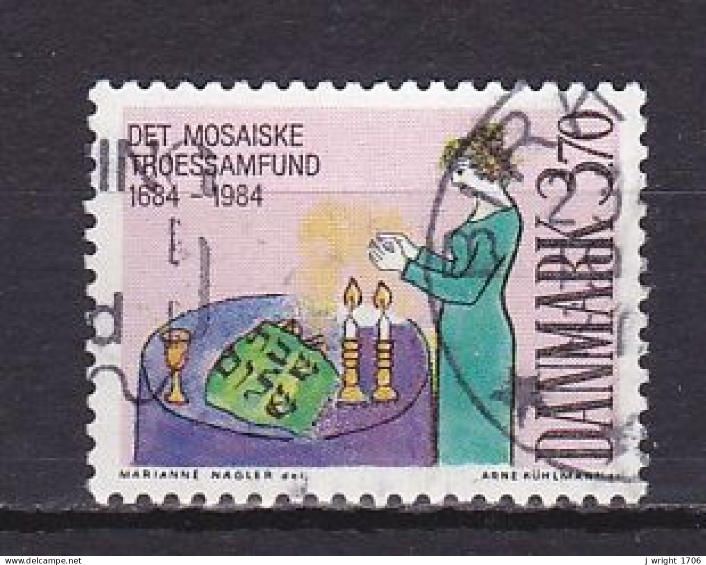 Denmark, 1984, Jewish Society 300th Anniv, 3.70kr, USED - Usati