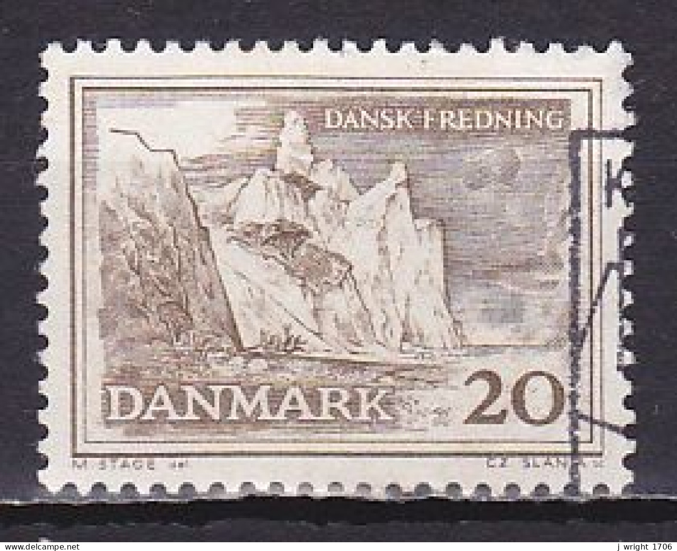 Denmark, 1962, Natural Preservation/Møn Cliffs, 20ø, USED - Used Stamps