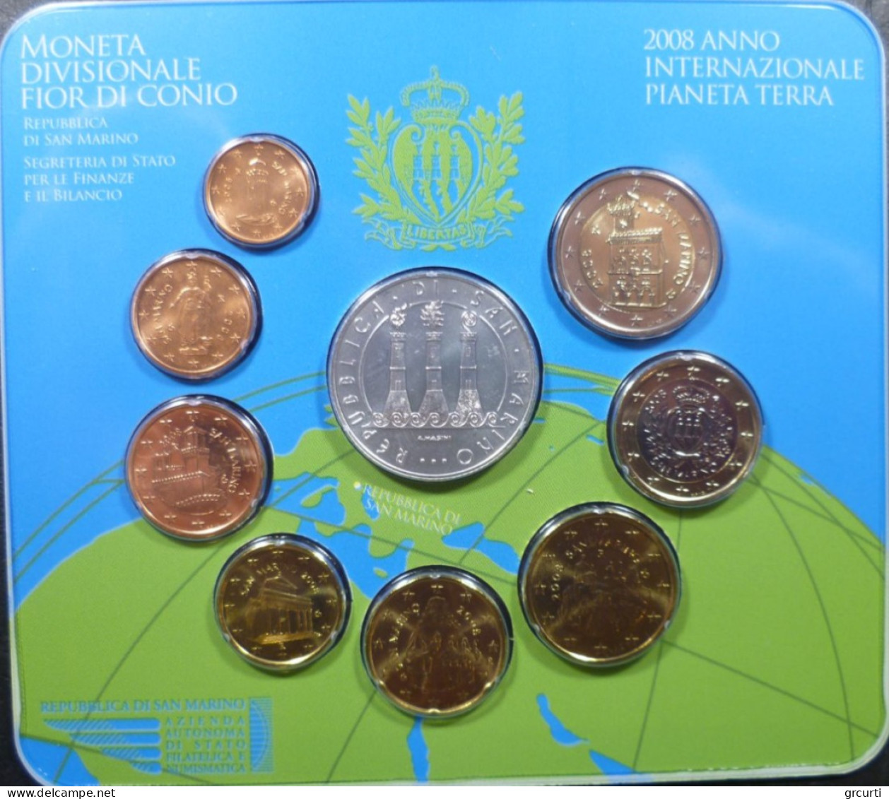 San Marino - 2008 - Serie Zecca - Con 5 € Argento "Anno Internazionale Del Pianeta Terra" - San Marino