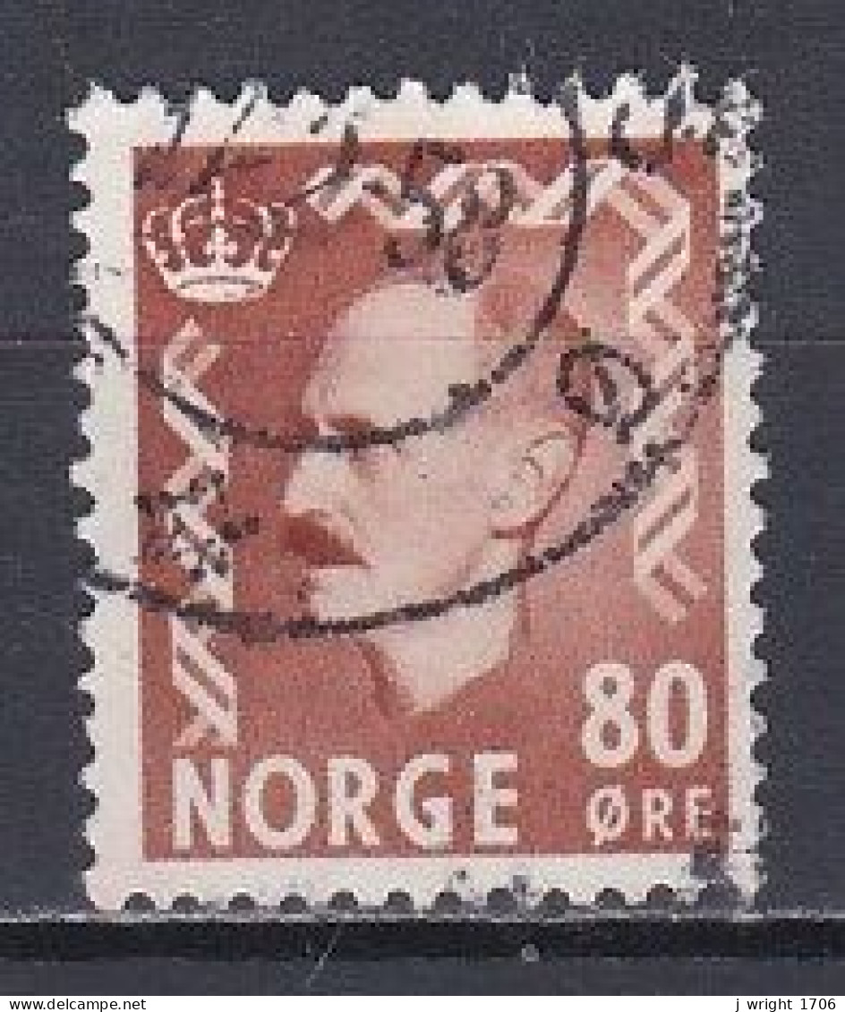 Norway, 1951, King Haakon VII, 80ö, USED - Used Stamps