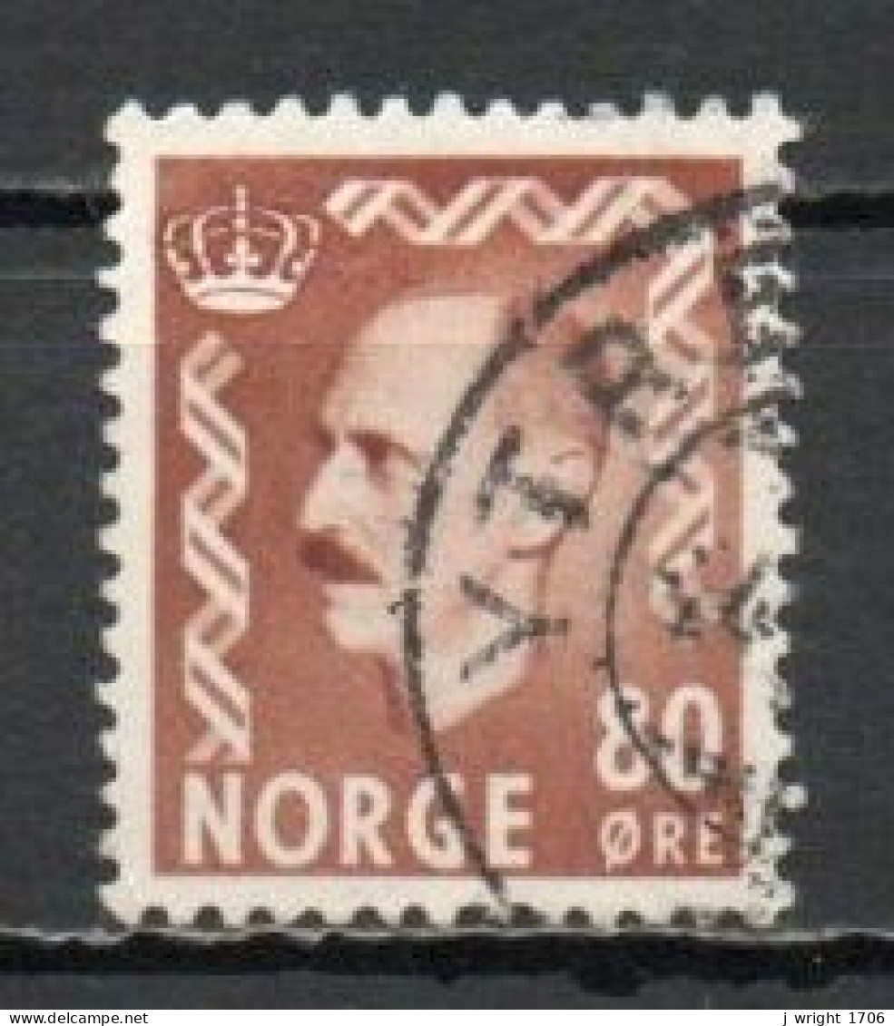 Norway, 1951, King Haakon VII, 80ö, USED - Used Stamps