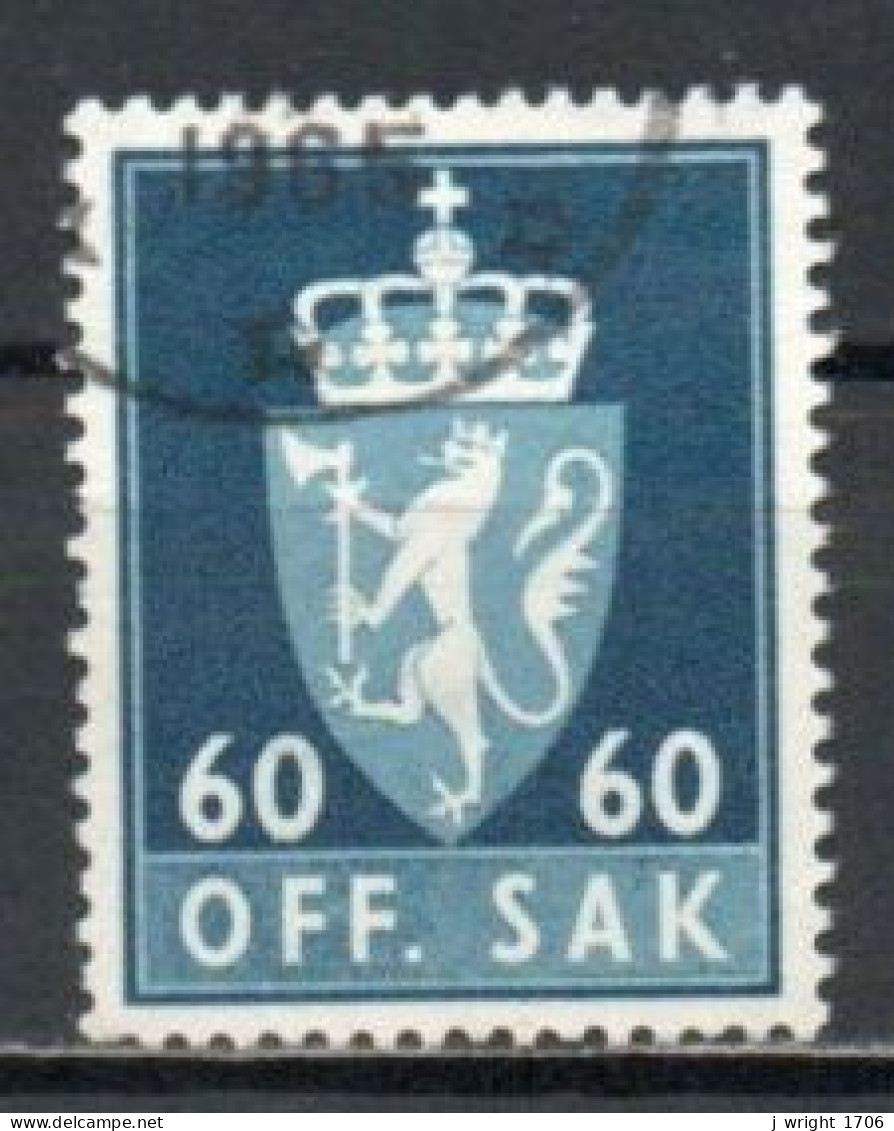 Norway, 1955, Coat Of Arms/Photogravure, 60ö/Dark Green-Blue, USED - Service