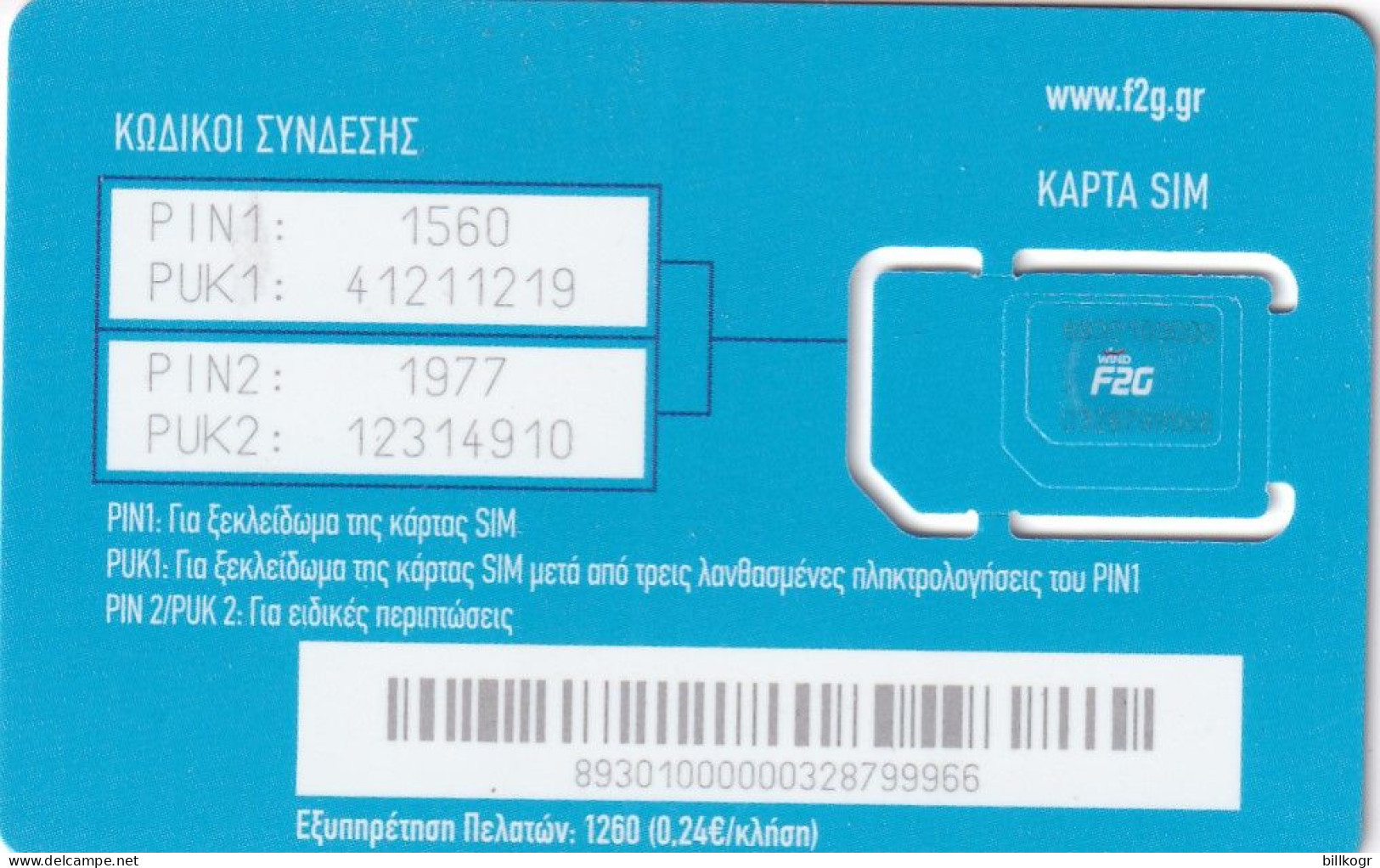 GREECE - F2G, WIND GSM, Mint - Greece
