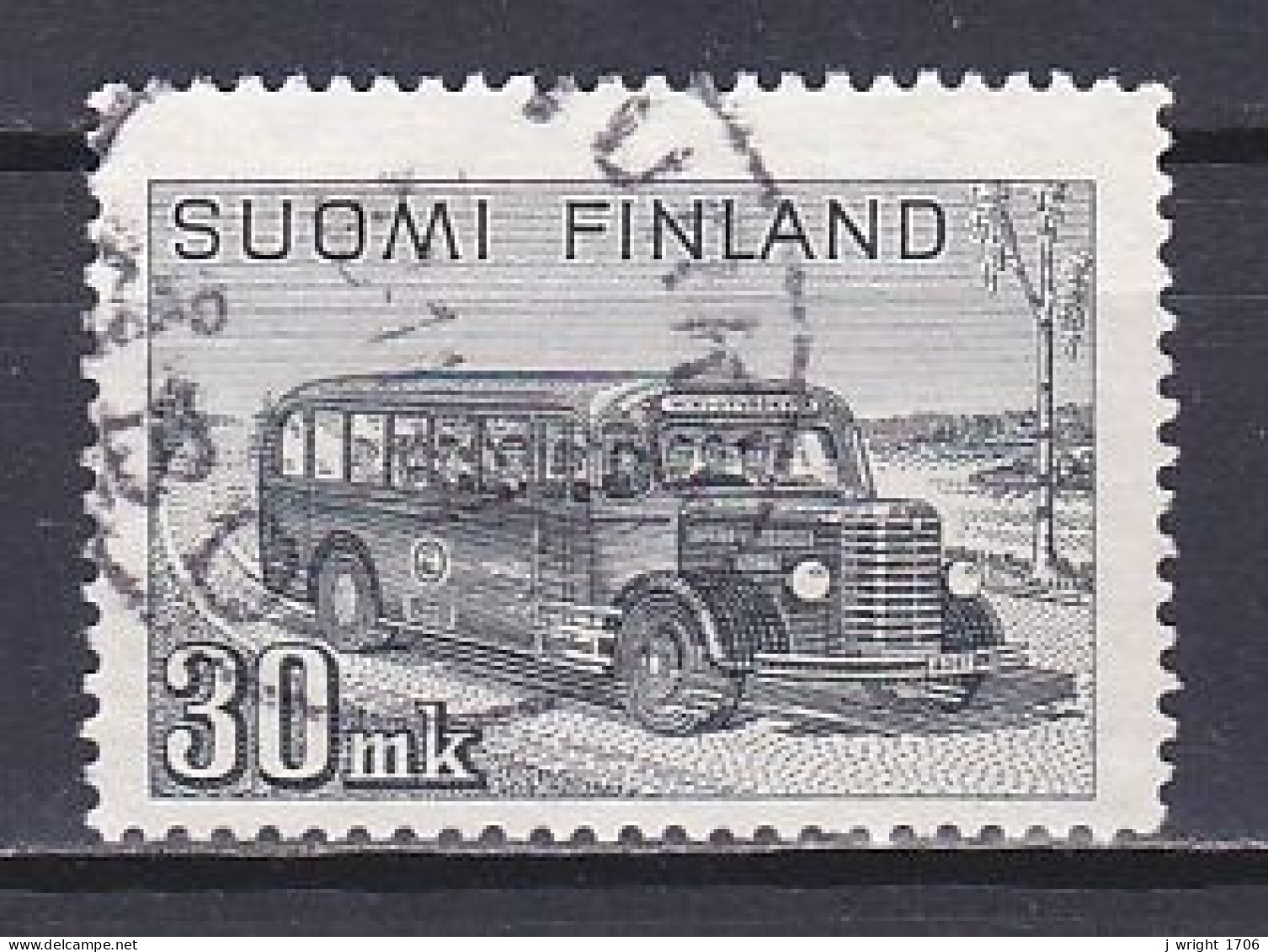 Finland, 1947, Postal Motor Coach, 30k, USED - Gebruikt