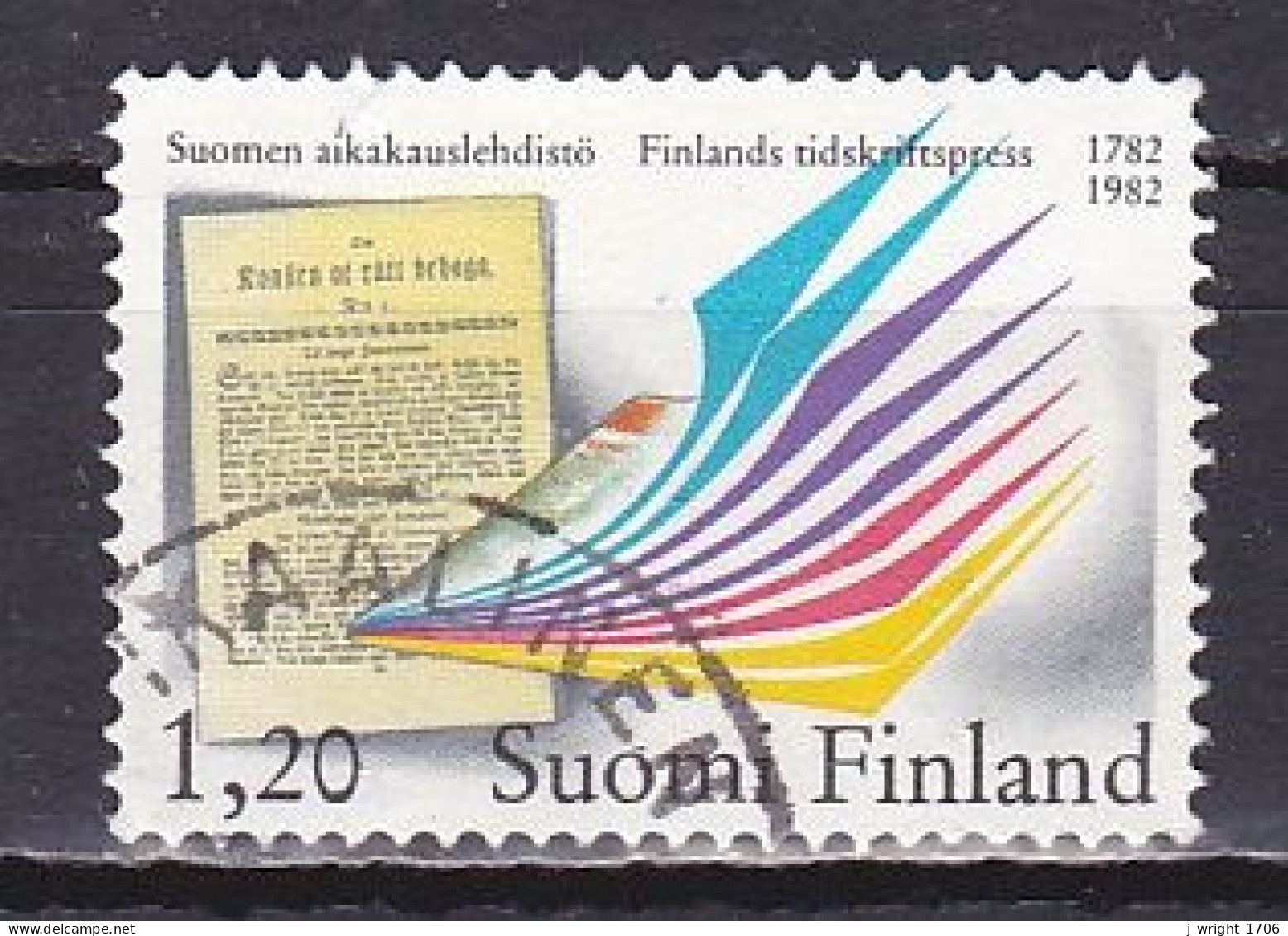 Finland, 1982, Finnish Periodicals Bicentenary, 1.20mk, USED - Oblitérés