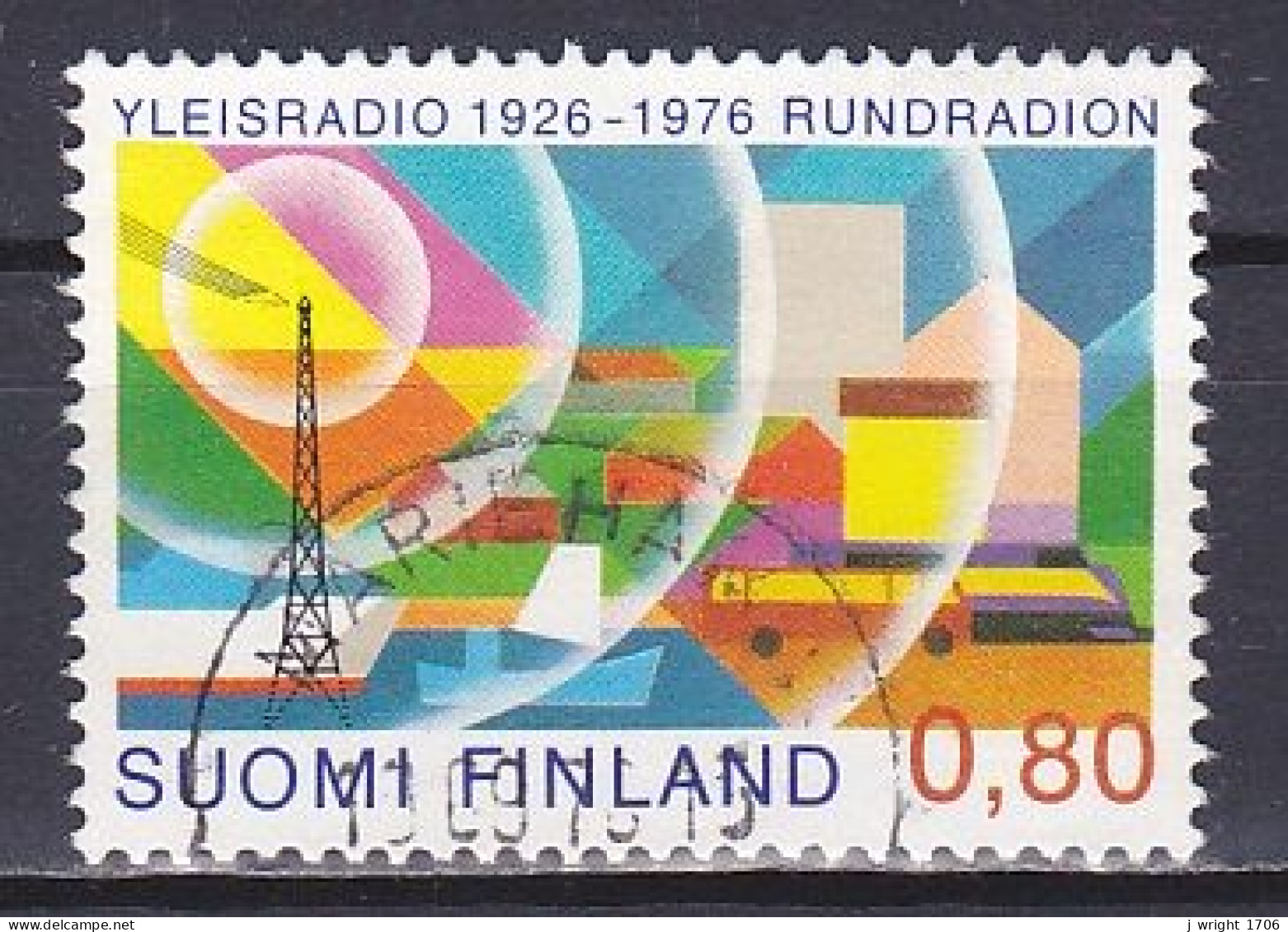 Finland, 1976, Radio Broadcasting In Finland 50th Anniv, 0.80mk, USED - Gebraucht