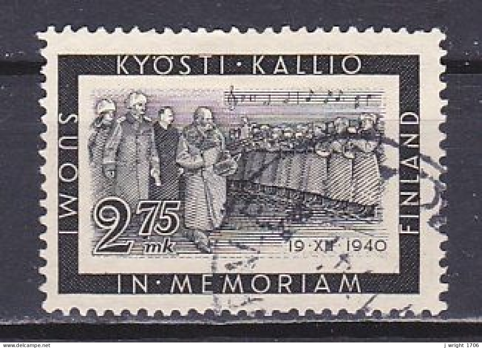 Finland, 1941, Pres. Kyösti Kallio Memorial, 2.75mk, USED - Used Stamps