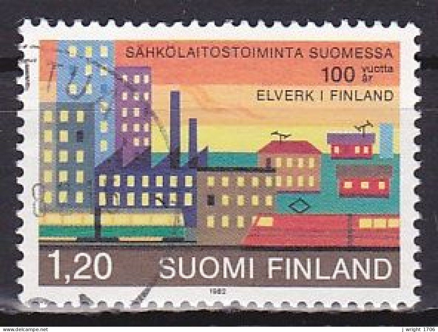 Finland, 1982, Electric Power Stations Centenary, 1.20mk, USED - Gebraucht