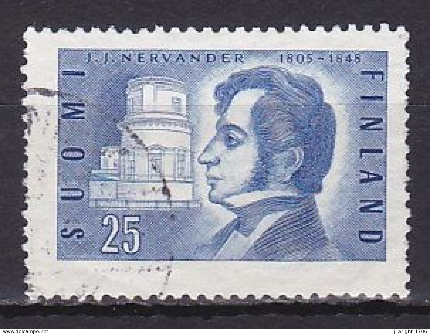 Finland, 1955, J. J. Nervander, 25mk, USED - Oblitérés