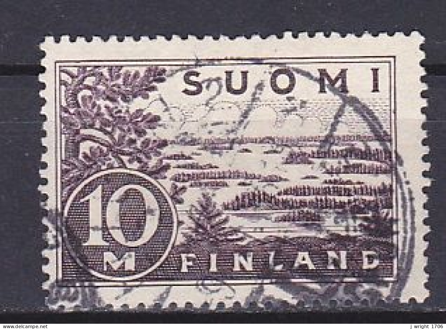 Finland, 1932, Lake Saimaa/Red Violet, 10mk, USED - Gebruikt