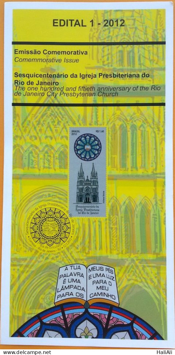 Brochure Brazil Edital 2012 01 Presbyterian Church Religion Without Stamp - Lettres & Documents