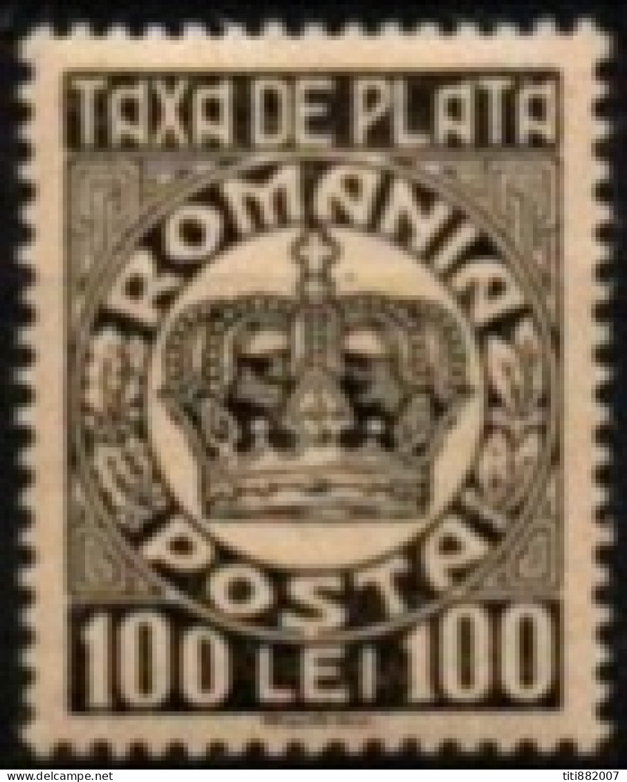 ROUMANIE    -   Taxe  -    1947  . Y&T  N° 101 * - Strafport