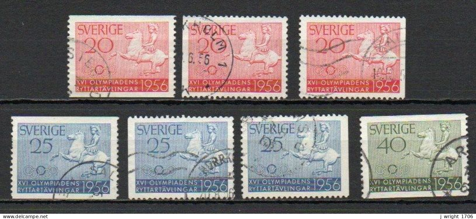 Sweden, 1956, Equestrian Olympics, Set, USED - Gebruikt