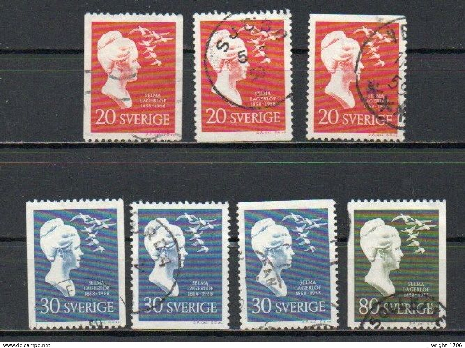 Sweden, 1958, Selma Lagerlöf, Set, USED - Gebruikt