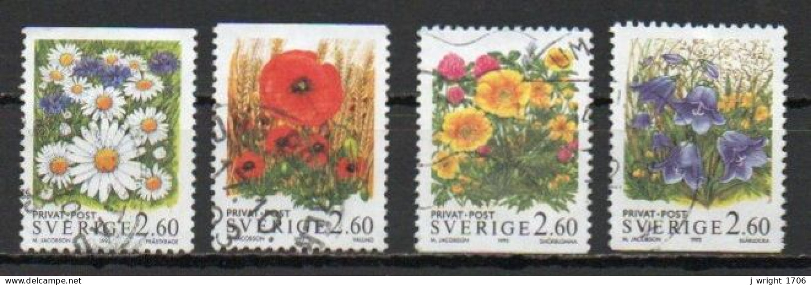 Sweden, 1993, Rebate Stamps/Flowers, Set, USED - Gebruikt