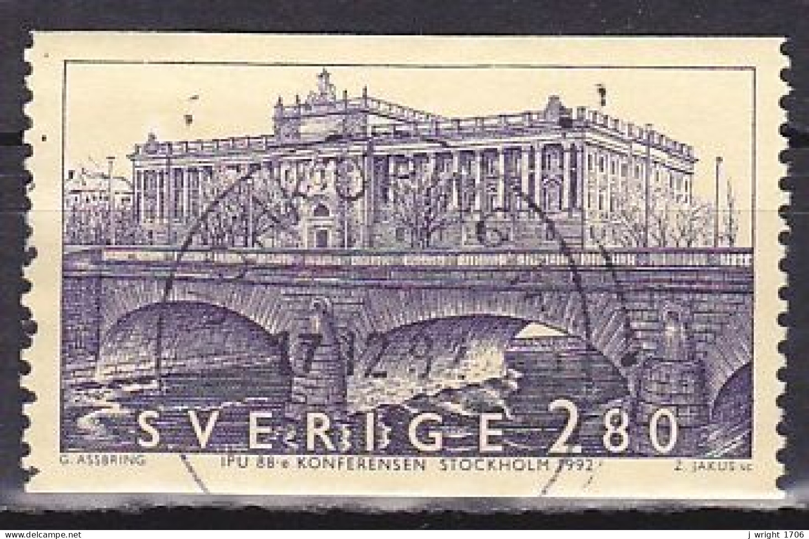 Sweden, 1992, Interparliamentary Union Conf, 2.80kr, USED - Gebruikt