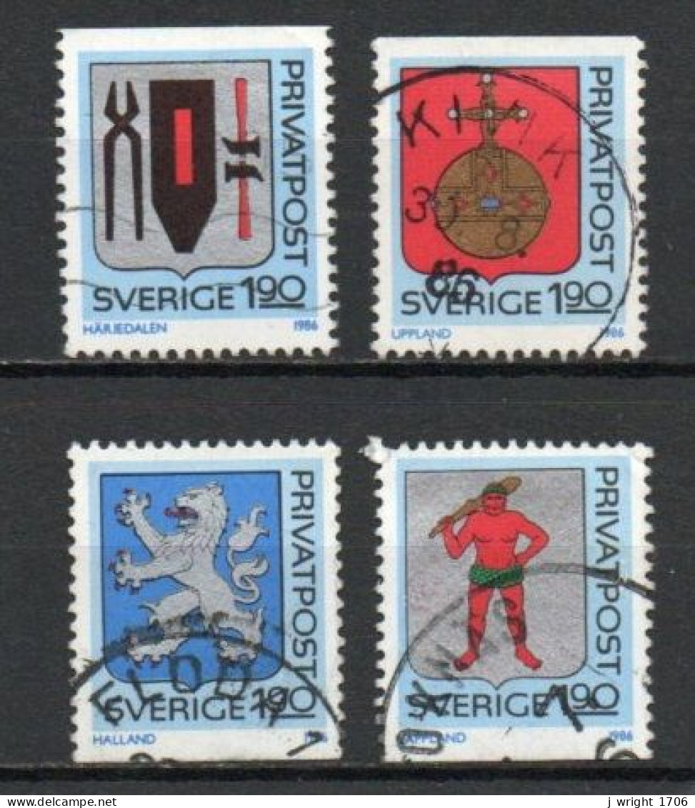 Sweden, 1986, Arms Of Swedish Provinces, Set, USED - Gebraucht