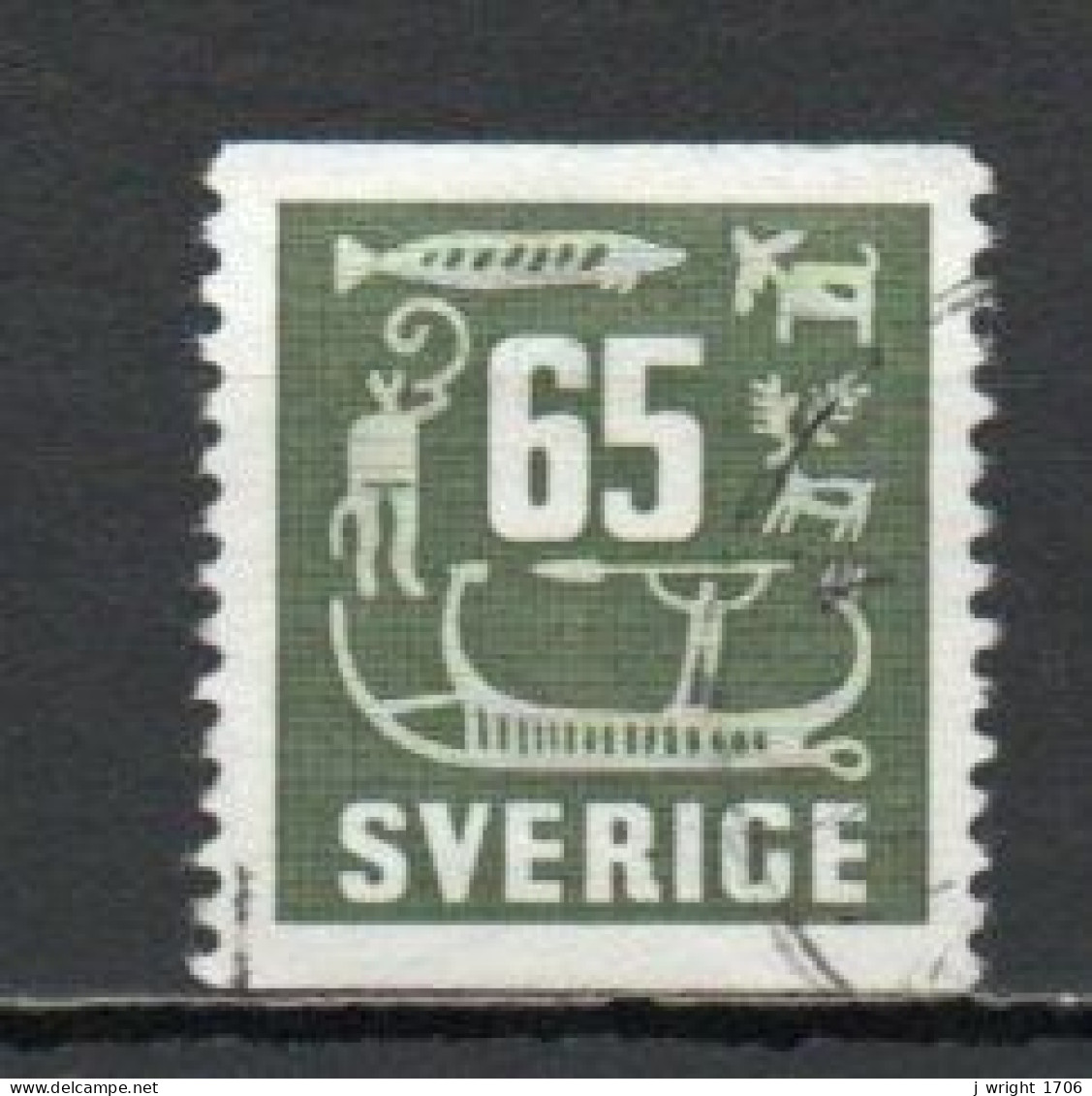 Sweden, 1954, Rock Carvings, 65ö, USED - Gebraucht