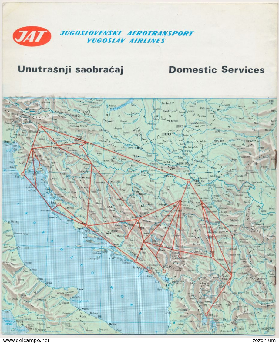 JAT - YUGOSLAV AIRLINES ROUTE MAPS - Yugoslav Airways - Andere & Zonder Classificatie