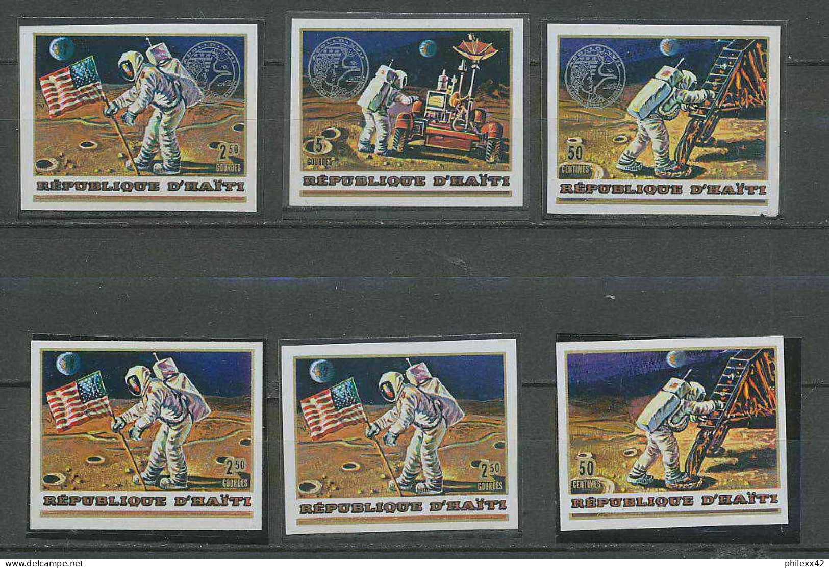 1831/ Espace (space) Neuf ** MNH Haiti 729/731 + Overprint Surchargé Apollo XIII Non Dentelé Imperf - América Del Sur