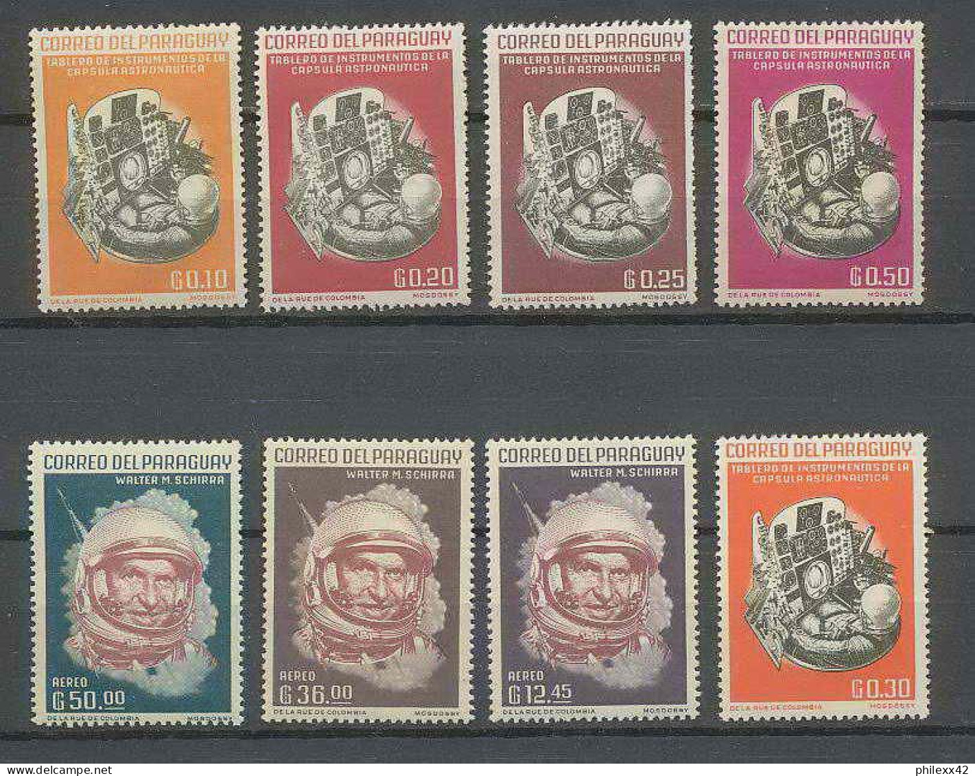 1223A/ Espace (space) Neuf ** MNH Paraguay N° 1115/1122 1963 Mercury  - América Del Sur