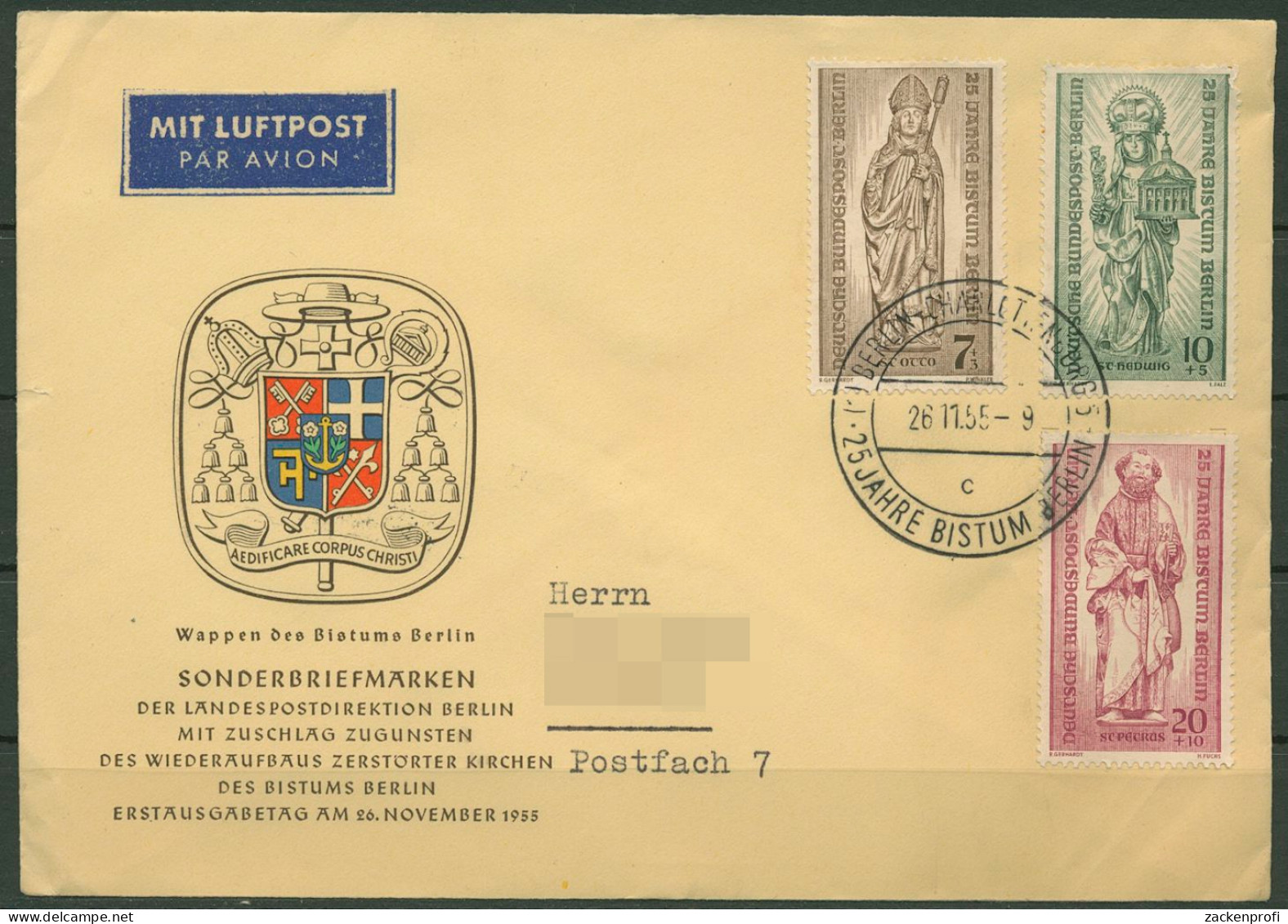 Berlin 1955 25 Jahre Bistum Berlin Ersttagsbrief 132/34 FDC (X28531) - Other & Unclassified