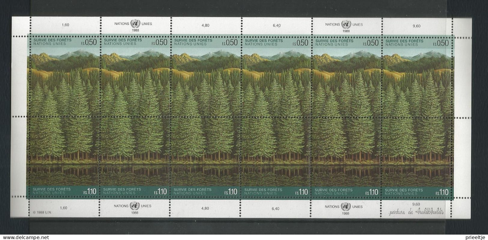 United Nations G. 1988 Forest Sheet  Y.T. 165/166 ** - Blocs-feuillets