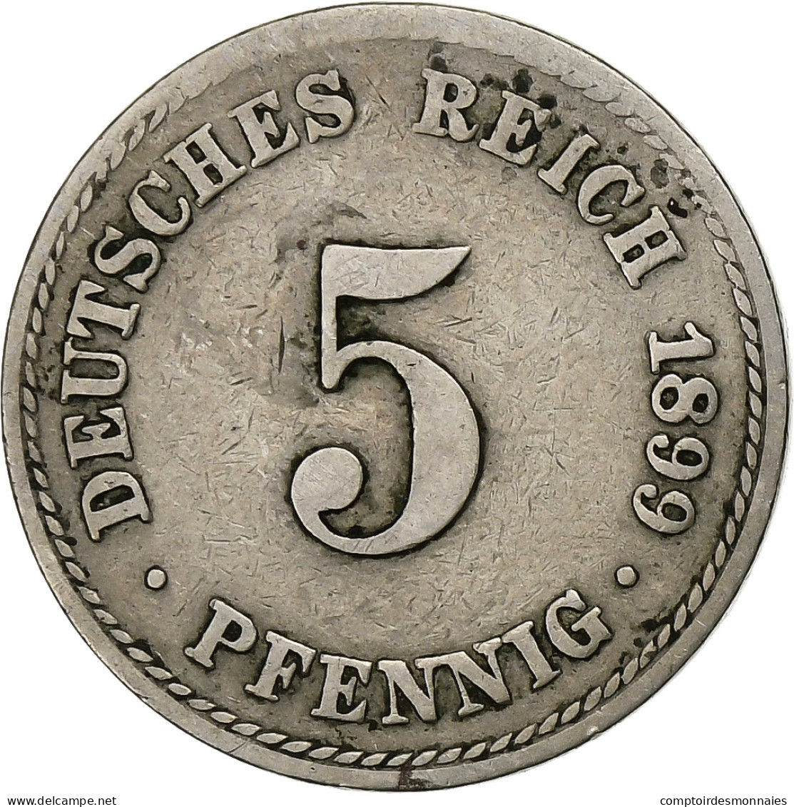 Empire Allemand, Wilhelm I, 5 Pfennig, 1889, Berlin, Cupro-nickel, TTB, KM:3 - 5 Pfennig