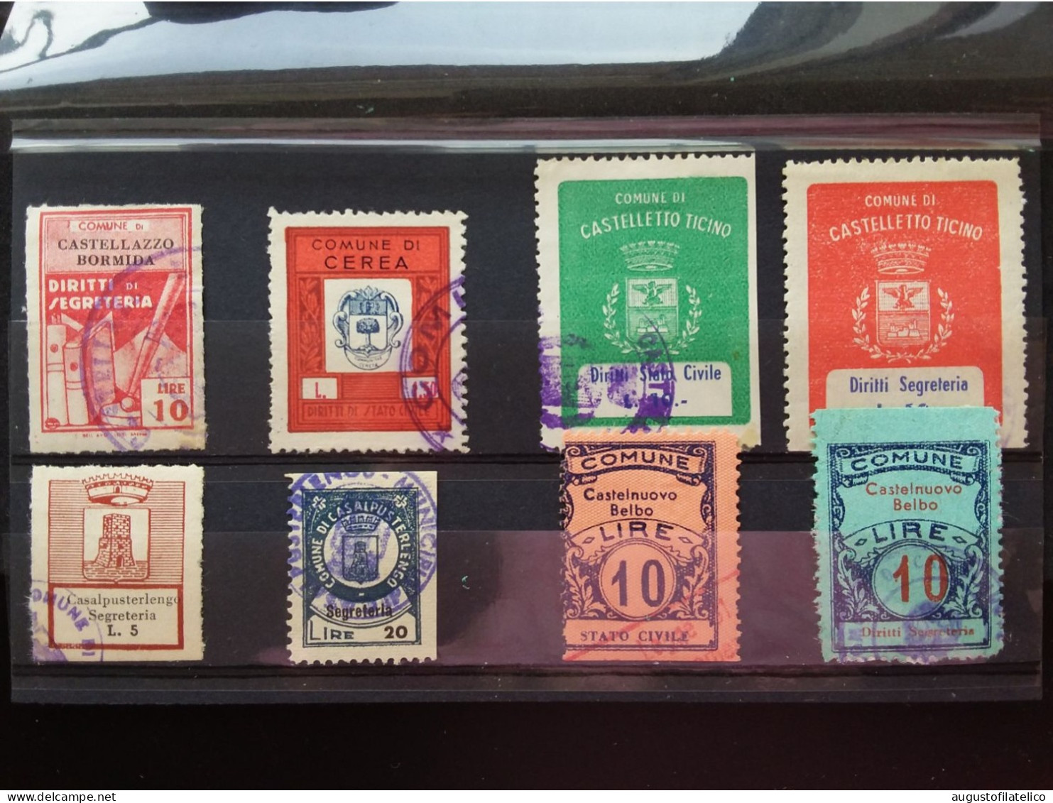 REPUBBLICA - 8 Marche Comunali Timbrate + Spese Postali - Revenue Stamps