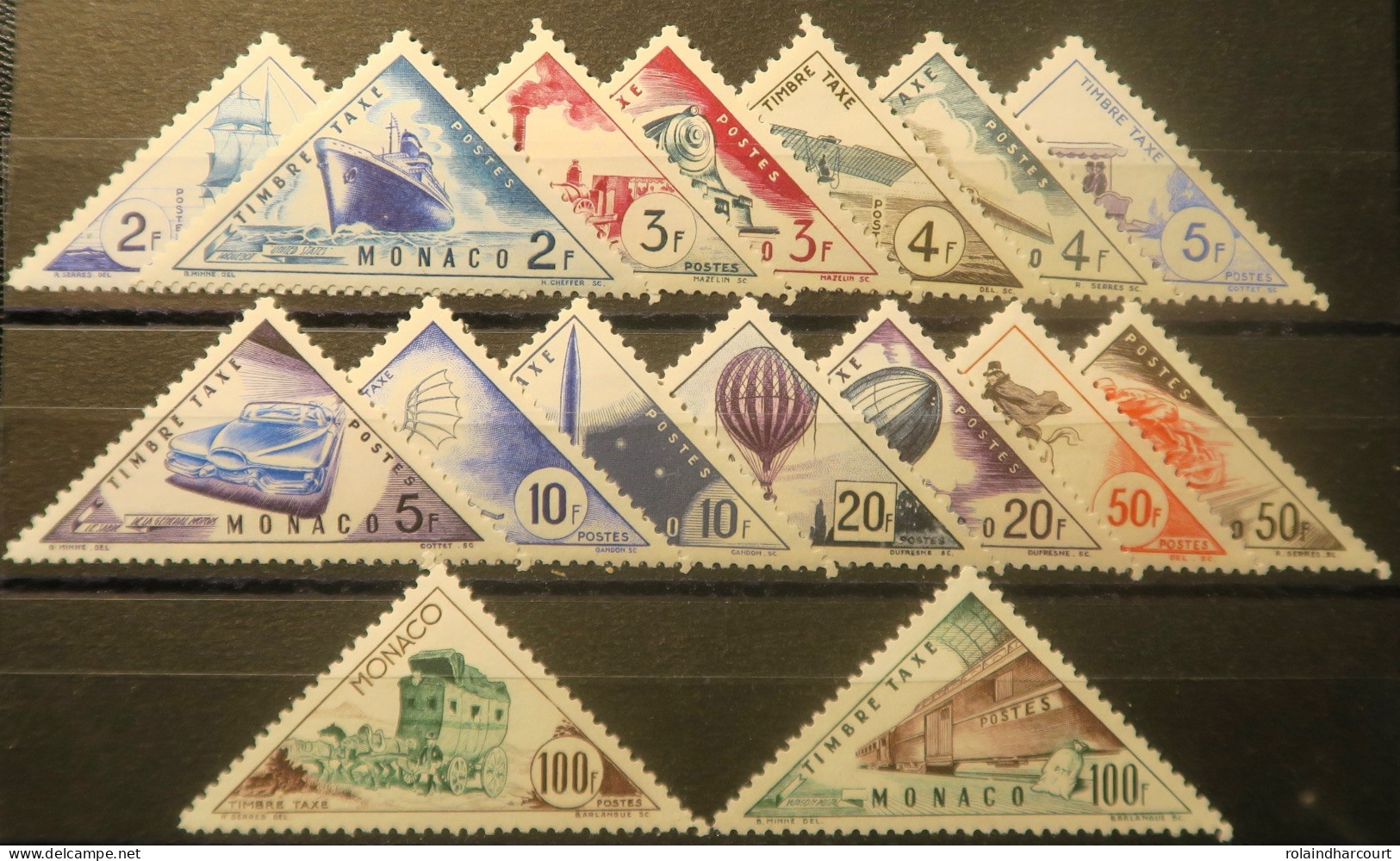 R2253/664 - MONACO - 1953 - TIMBRES TAXE - SERIE COMPLETE Sauf N°39A+B - N°40 à 55 NEUFS* - Cote (2024) : 74,70 € - Portomarken