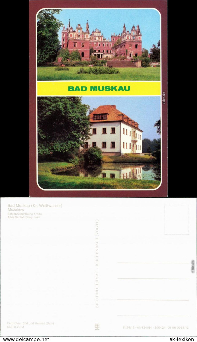 Bad Muskau Neues Schloss Ruine Und Altes Schloß Mit Teichanlage 1984 - Bad Muskau