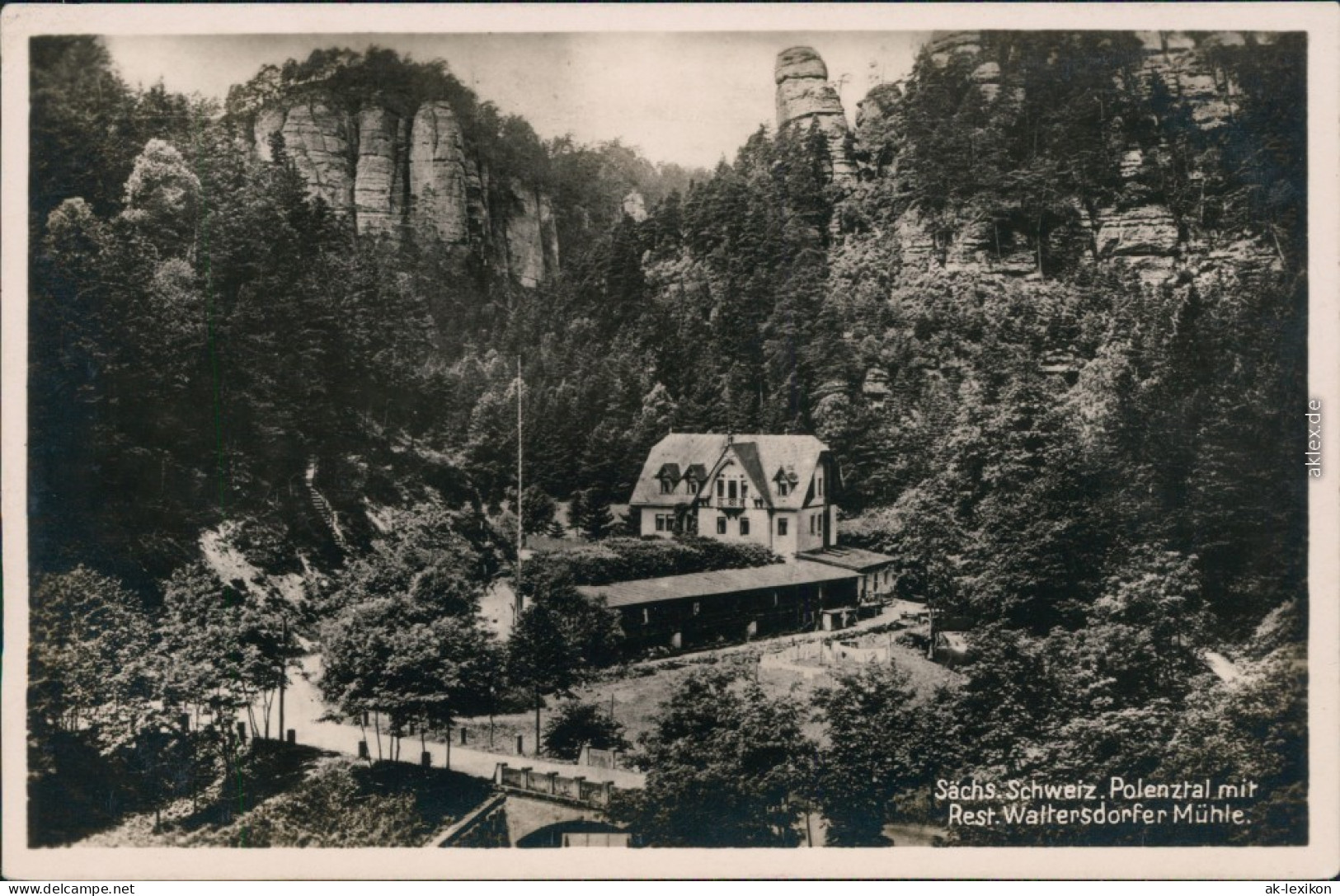 Ansichtskarte Polenz-Neustadt (Sachsen) Waltersdorfer Mühle 1930 - Neustadt